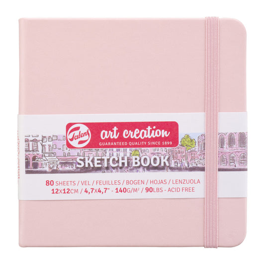 Sketchbook, 80 Sheets, 90lbs, Pastel Pink Cover, 4.7" x 4.7"