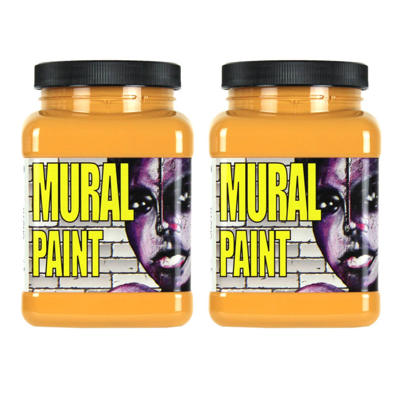 Mural Paint, Pint, Nacho (Yellow Orange), Pack of 2