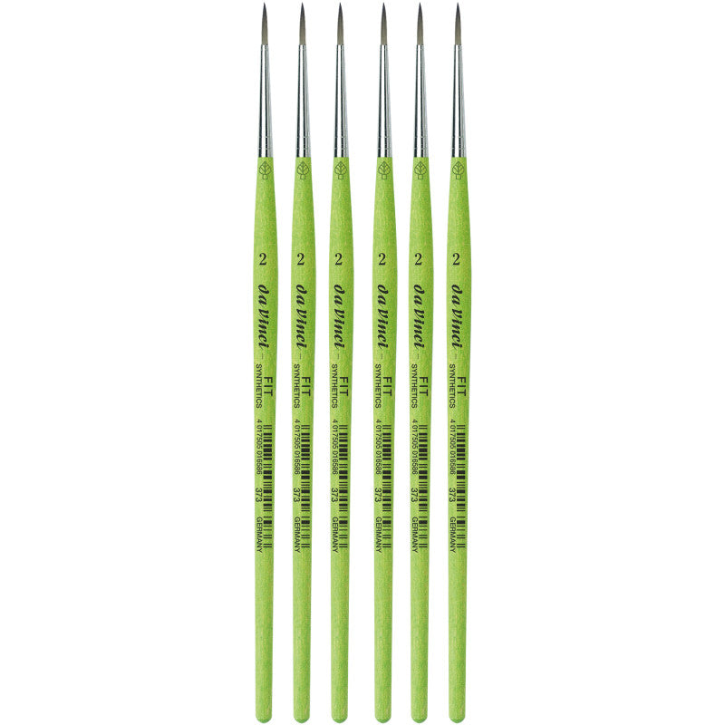 FIT Synthetics Student Brush, Synthetic, Acrylic & Tempera, Round, Series 373, Size 2, Pack of 6