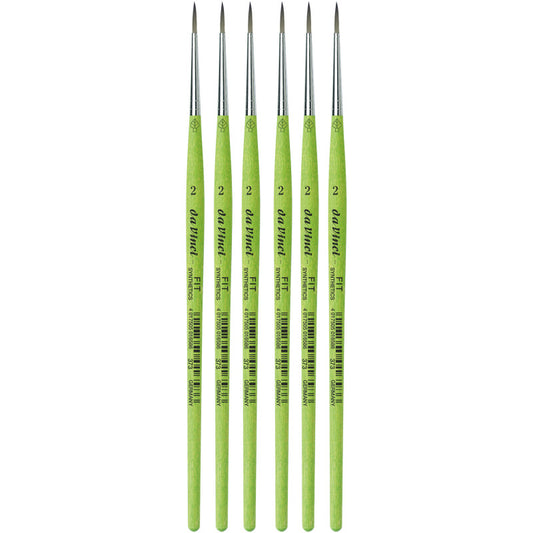 FIT Synthetics Student Brush, Synthetic, Acrylic & Tempera, Round, Series 373, Size 2, Pack of 6