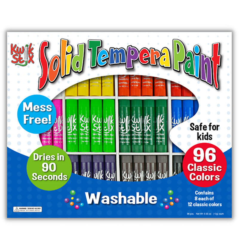Solid Tempera Paint Stick, Classic Colors, Class Pack of 96
