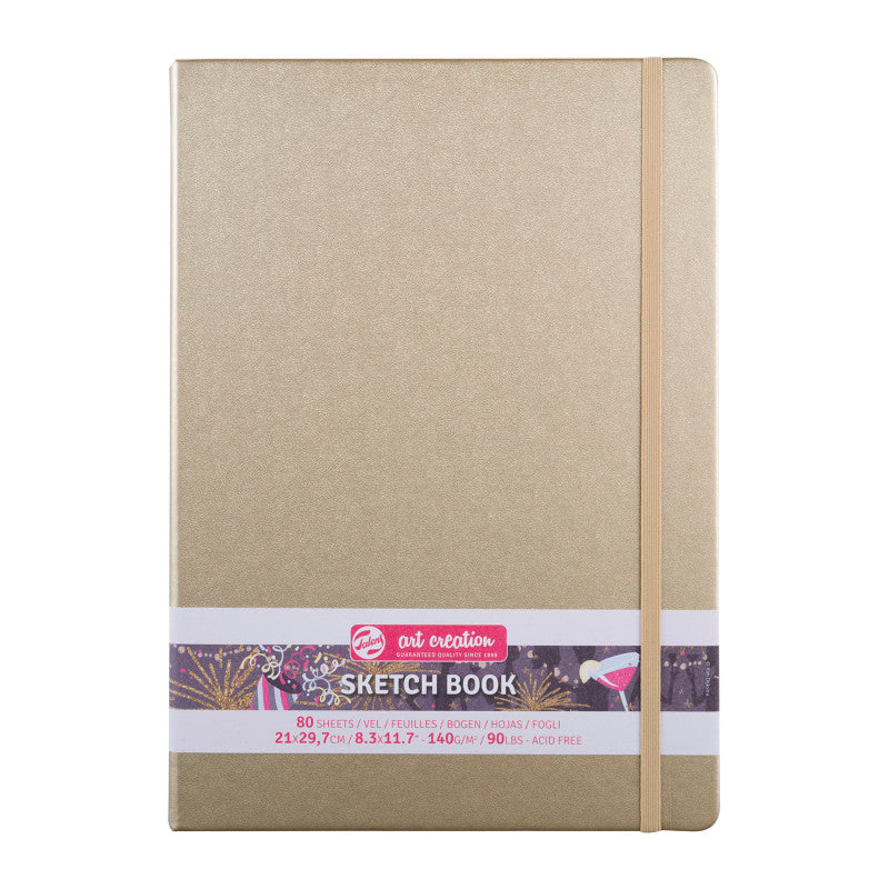 Sketchbook, 80 Sheets, 90lbs, White Gold Cover, 8.3" x 11.7" (A4)