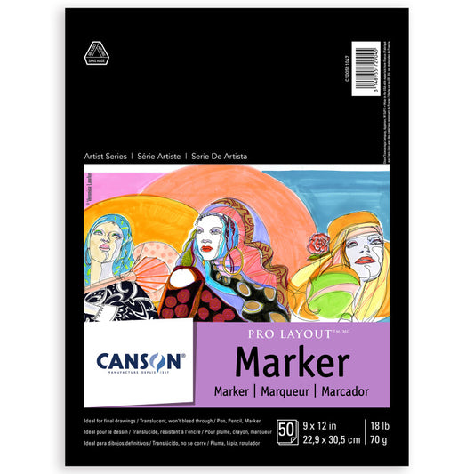 Artist Series Pro Layout Marker Pad, Foldover Binding, 50 Sheet, 9x12 inch, 1 Count