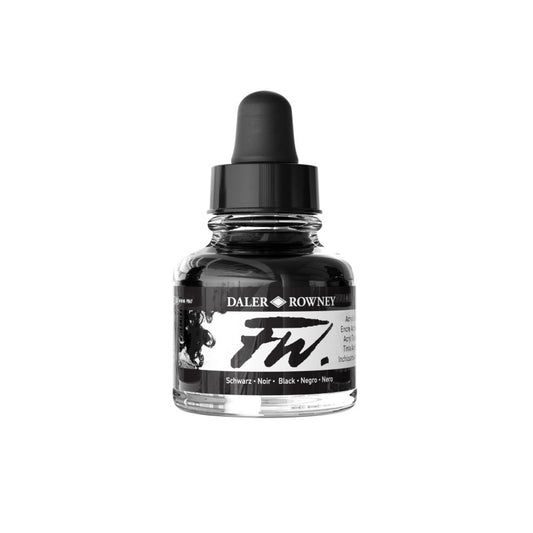 FW Acrylic Ink, Black, 29.5ml, 1 Count