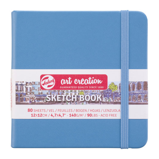 Sketchbook, 80 Sheets, 90lbs, Lake Blue Cover, 4.7" x 4.7"