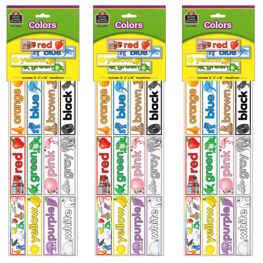 Colors Headliners, 12 Per Pack, 3 Packs