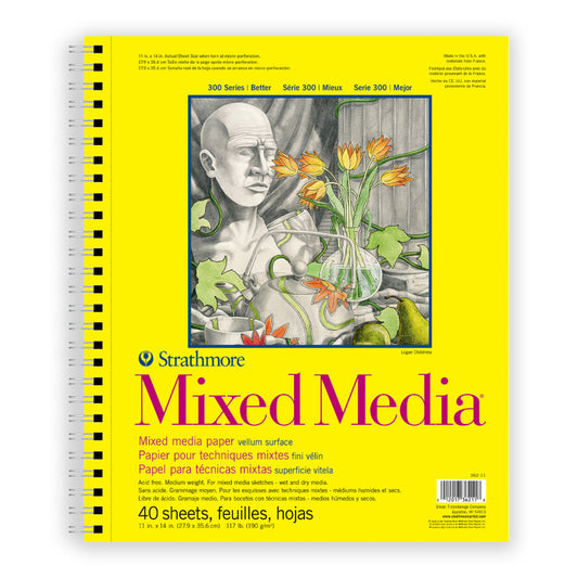 300 Series Mixed Media Pad, Side Wire Binding, 40 Sheet, 11x14 inch, 1 Count