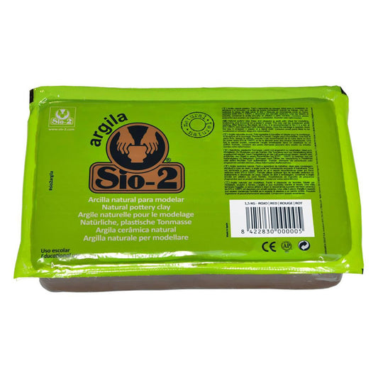 SIO-2® Argila Natural Pottery Clay, 2.2 lb (1 kg), Red