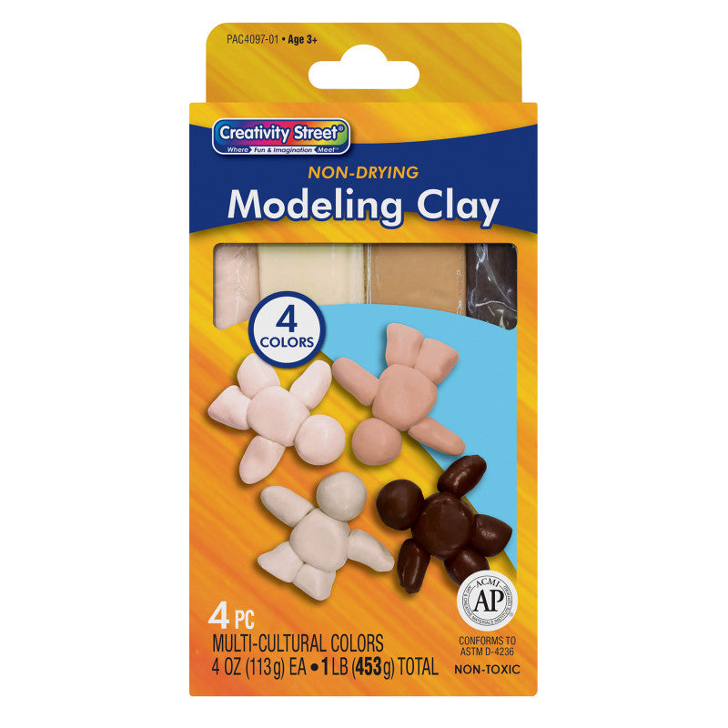 Modeling Clay, 4 Multi-Cultural Assortment, 1 lb/4 Sticks