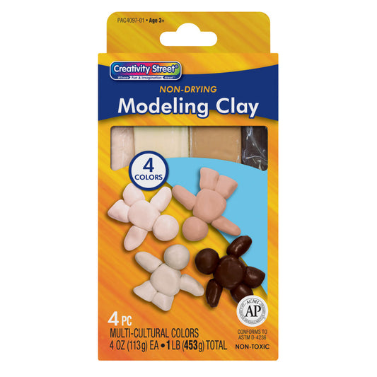 Modeling Clay, 4 Multi-Cultural Assortment, 1 lb/4 Sticks