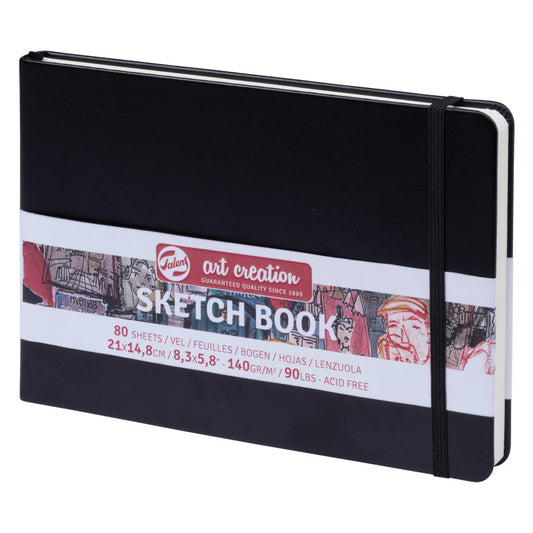 Sketchbook, 80 Sheets, 90lbs, Black Cover, 8.3" x 5.8" (A5)