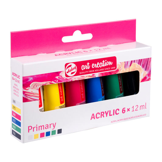Acrylic Set, 6 x 12mL, Metallic