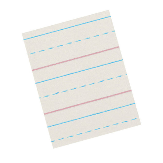 Newsprint Handwriting Paper, Dotted Midline, Grade 2, 1/2" x 1/4" x 1/4" Ruled Short, 8" x 10-1/2", 500 Sheets