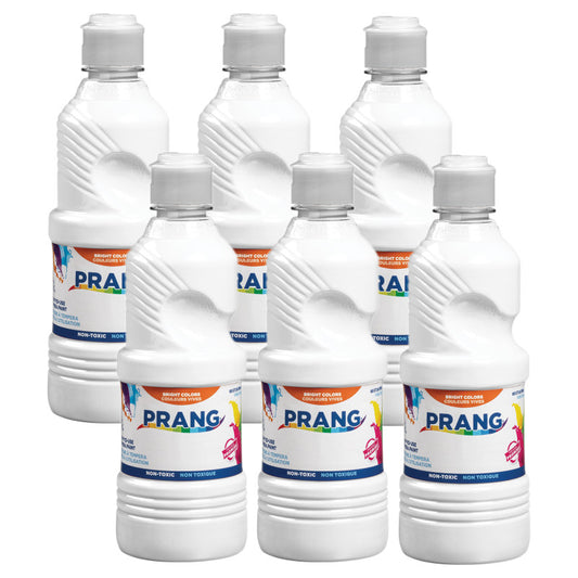 Ready-to-Use Tempera Paint, White, 16 oz, Pack of 6