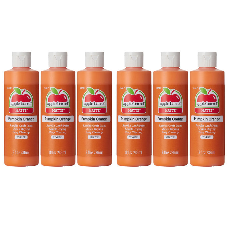 Acrylic Paint Matte, 8oz., Pumpkin Orange, Pack of 6