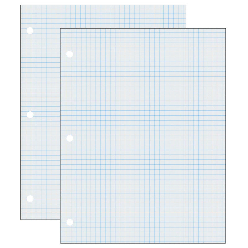 Graphing Paper, White, 2-sided, 1/4" Quadrille Ruled 8-1/2" x 11", 500 Sheets Per Pack, 2 Packs