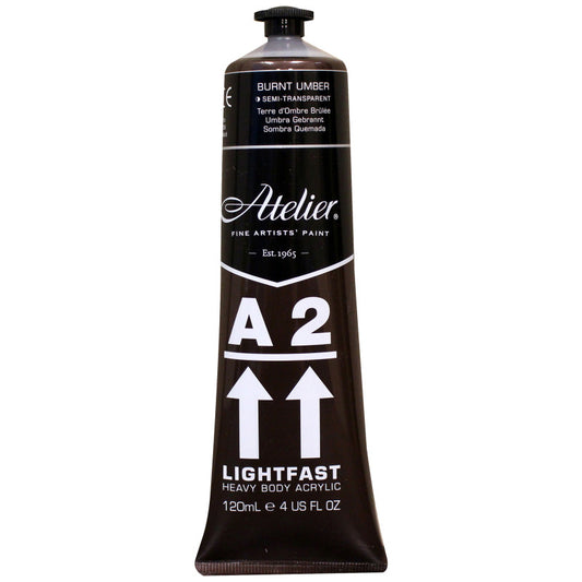 A2 Heavy Body Lightfast Artist Acrylic, 4 oz., Burnt Umber