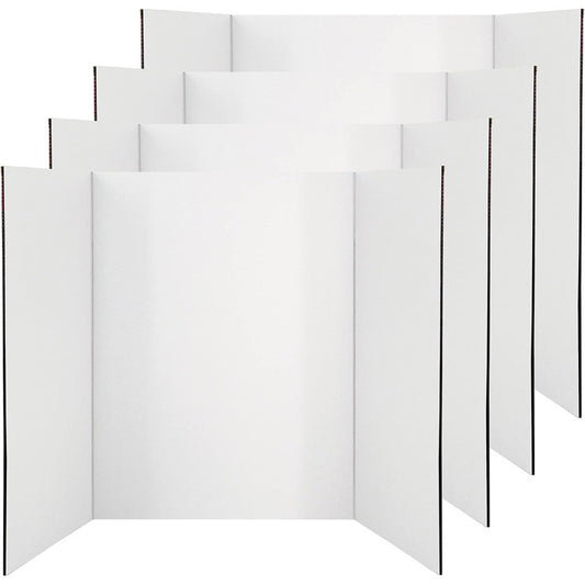Trifold Poster Board, Presentation Board, 28" x 40", White, Pack of 4