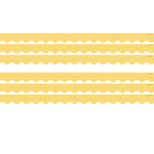 Composition Yellow Scalloped Border Trim, 35 Feet Per Pack, 6 Packs