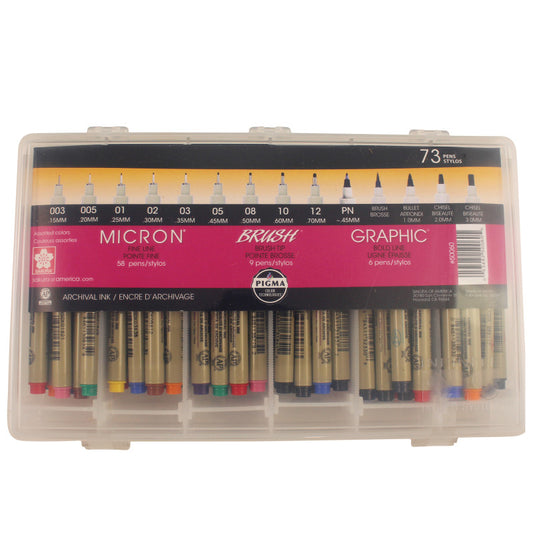 Ink Gift Set, Assorted Colors, 73-Pieces with Reusable Storage Case