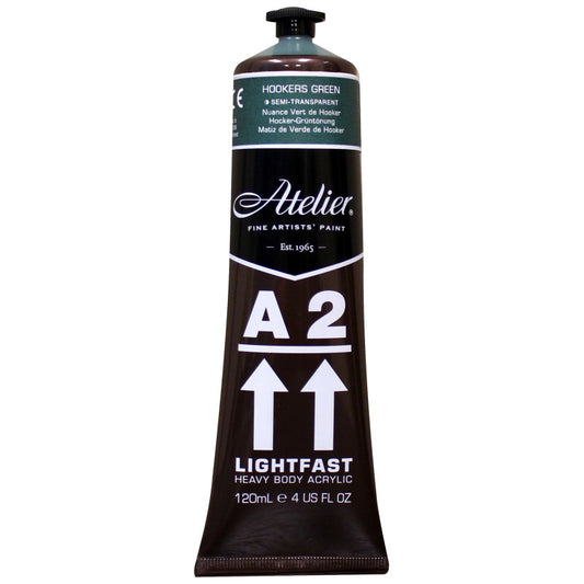 A2 Heavy Body Lightfast Artist Acrylic, 4 oz., Hookers Green Hue (Forest Green Hue)