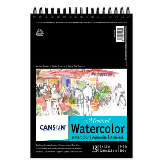 Artist Series Montval Watercolor Pad, Top Wire Binding, 12 Sheet, 9x12 inch, 1 Count