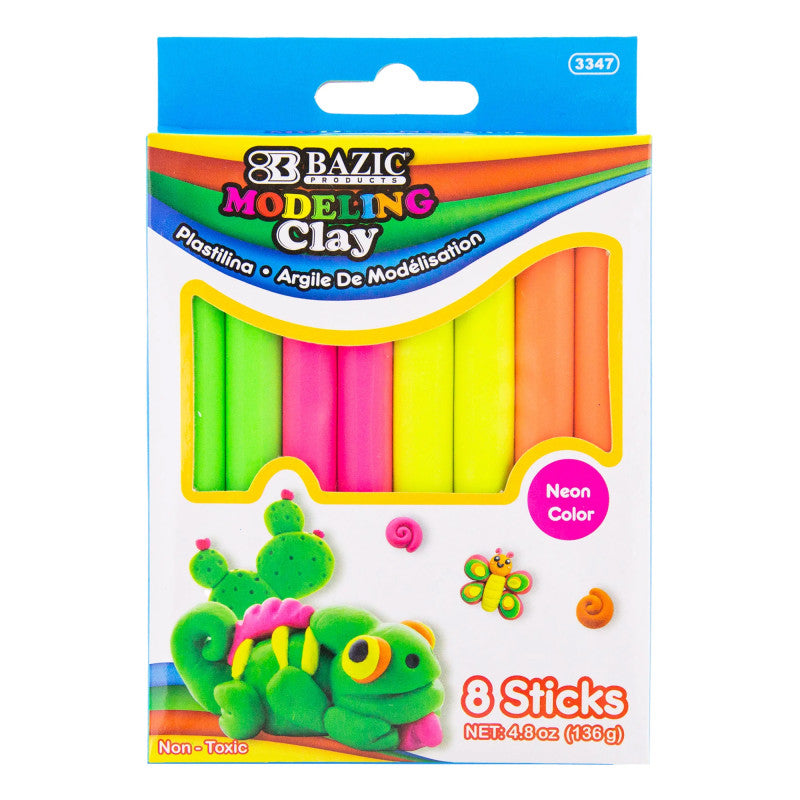 Modeling Clay Sticks, 4.8 oz (136g), 4 Fluorescent Colors