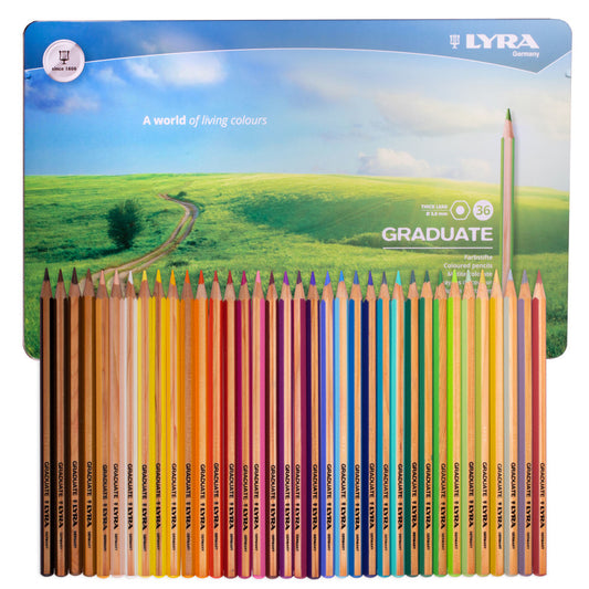 Graduate Colored Pencils Set Tin, Assorted Colors, 36 Pieces