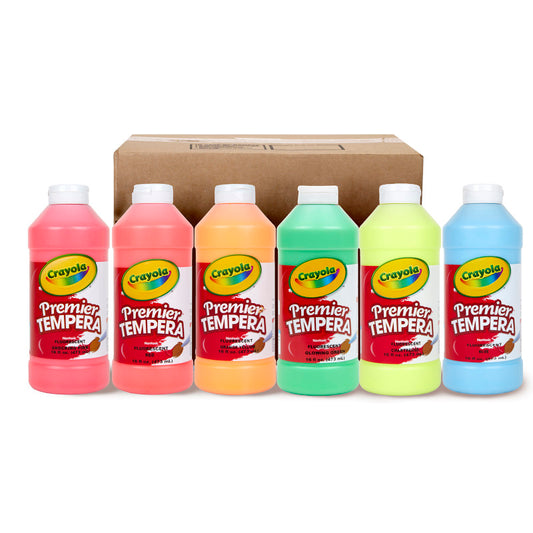 Premier Tempera Fluorescent Paint Bundle, Set of 6