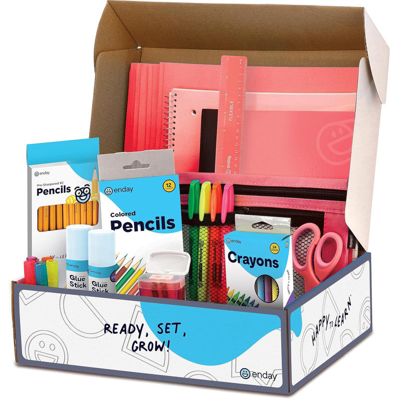 School Supply Kit, Red, 71-Piece Set