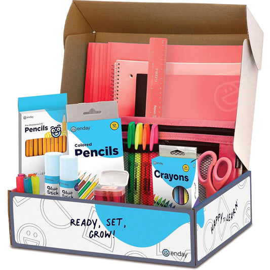 School Supply Kit, Red, 71-Piece Set