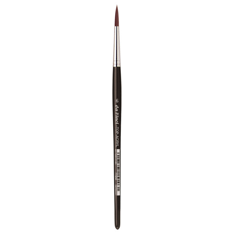 TOP-ACRYL Red-Brown Brush, Synthetic, Acrylic & Oil, Round, Series 7785K, Size 6