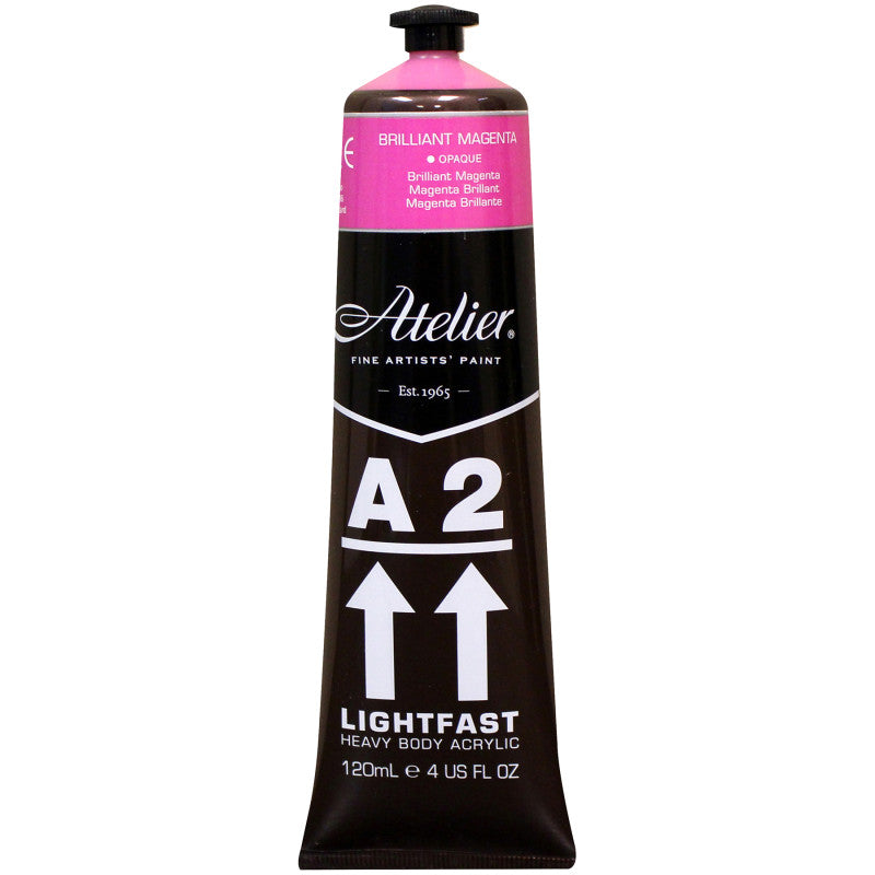 A2 Heavy Body Lightfast Artist Acrylic, 4 oz., Brilliant Magenta