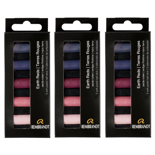 Soft Pastels Micro Sets, Earth Reds Per Set, 5 Half Sticks, 3 Sets