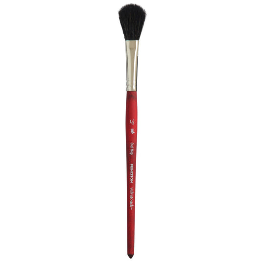 Velvetouch Oval Mop Brush, Synthetic Bristles, Short Handle Mixed Media Paintbrush, Scarlet, Size 1/2 inch, 1 Count