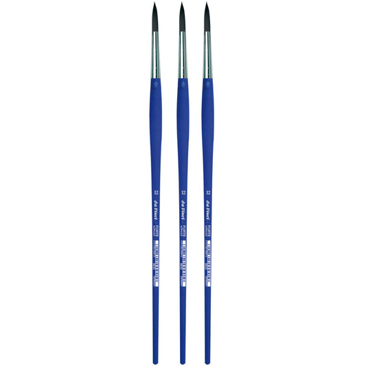 FORTE-Acrylics Student Brush, Synthetic, Acrylic & Oil, Round, Series 8630, Size 12, Pack of 3