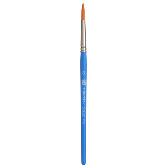 Select Artiste Round Brush, Synthetic Bristles, Short Handle Mixed Media Paintbrush, Jewel Blue, Size 8, 1 Count