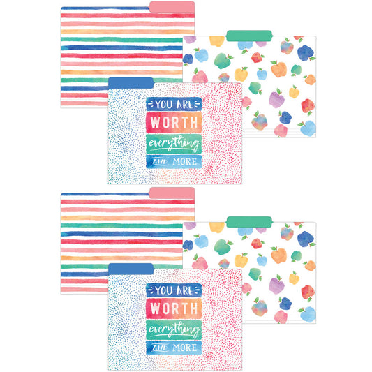 Watercolor File Folders, 12 Per Pack, 2 Packs