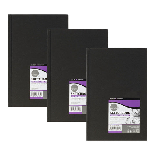 Simply... Sketchbook, Soft White, 80 Sheet, 5.5x8.5 inch, Pack of 3