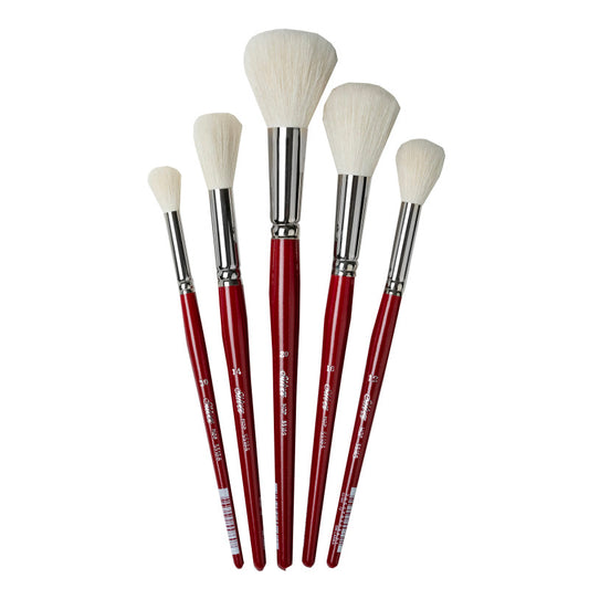 Silver Mops Round White, 5 Brushes