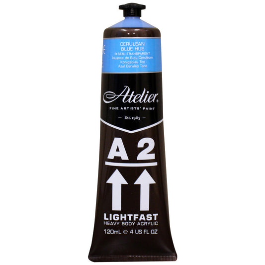 A2 Heavy Body Lightfast Artist Acrylic, 4 oz., Cerulean Blue Hue