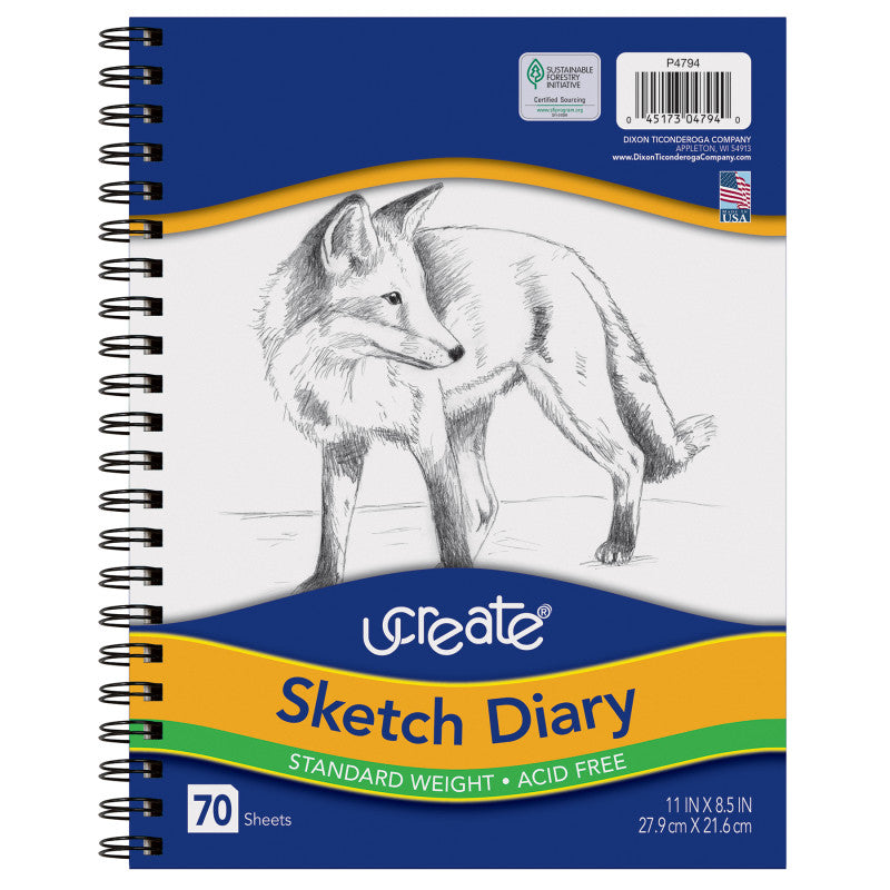Sketch Diary, Standard Weight, 11" x 8-1/2", 70 Sheets