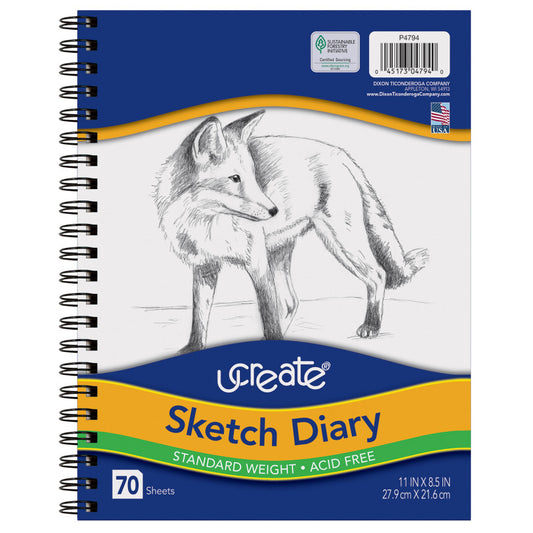 Sketch Diary, Standard Weight, 11" x 8-1/2", 70 Sheets