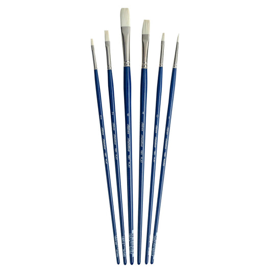 Bristlon Flat Brush Set, 6 Brushes