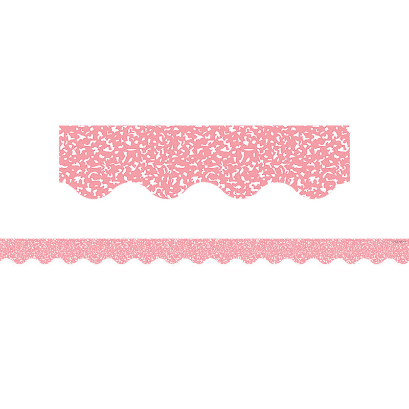 Composition Pink Scalloped Border Trim, 35 Feet