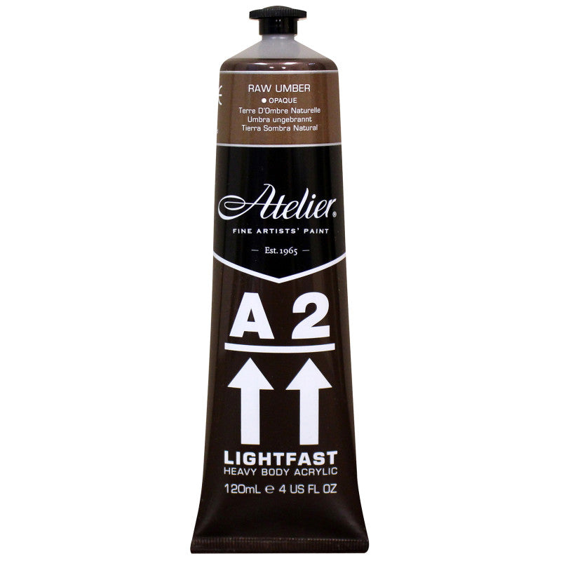 A2 Heavy Body Lightfast Artist Acrylic, 4 oz., Raw Umber