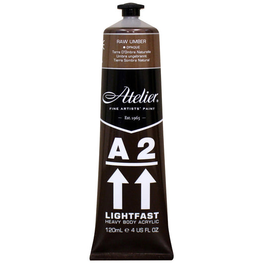 A2 Heavy Body Lightfast Artist Acrylic, 4 oz., Raw Umber