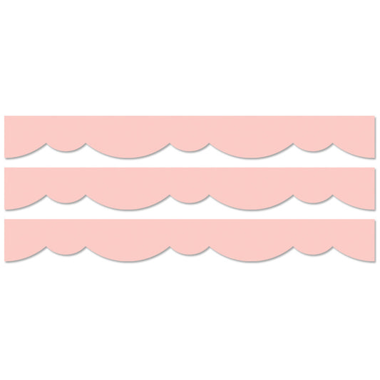 Blush Stylish Scallops EZ Border, 48 Feet Per Pack, 3 Packs