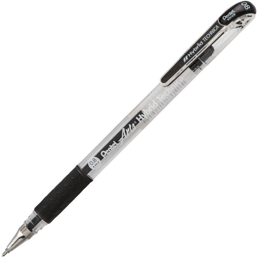 Hybrid Technica (0.8mm) Gel Pen, Black, Pack of 12