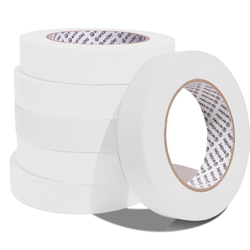 Masking Tape, 1" x 60 Yards, White, Pack of 6